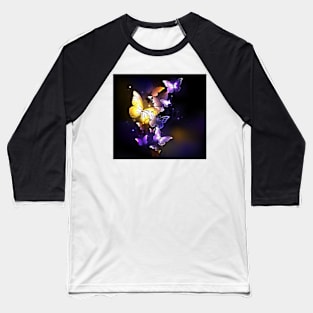 Fabulous Purple Butterflies Baseball T-Shirt